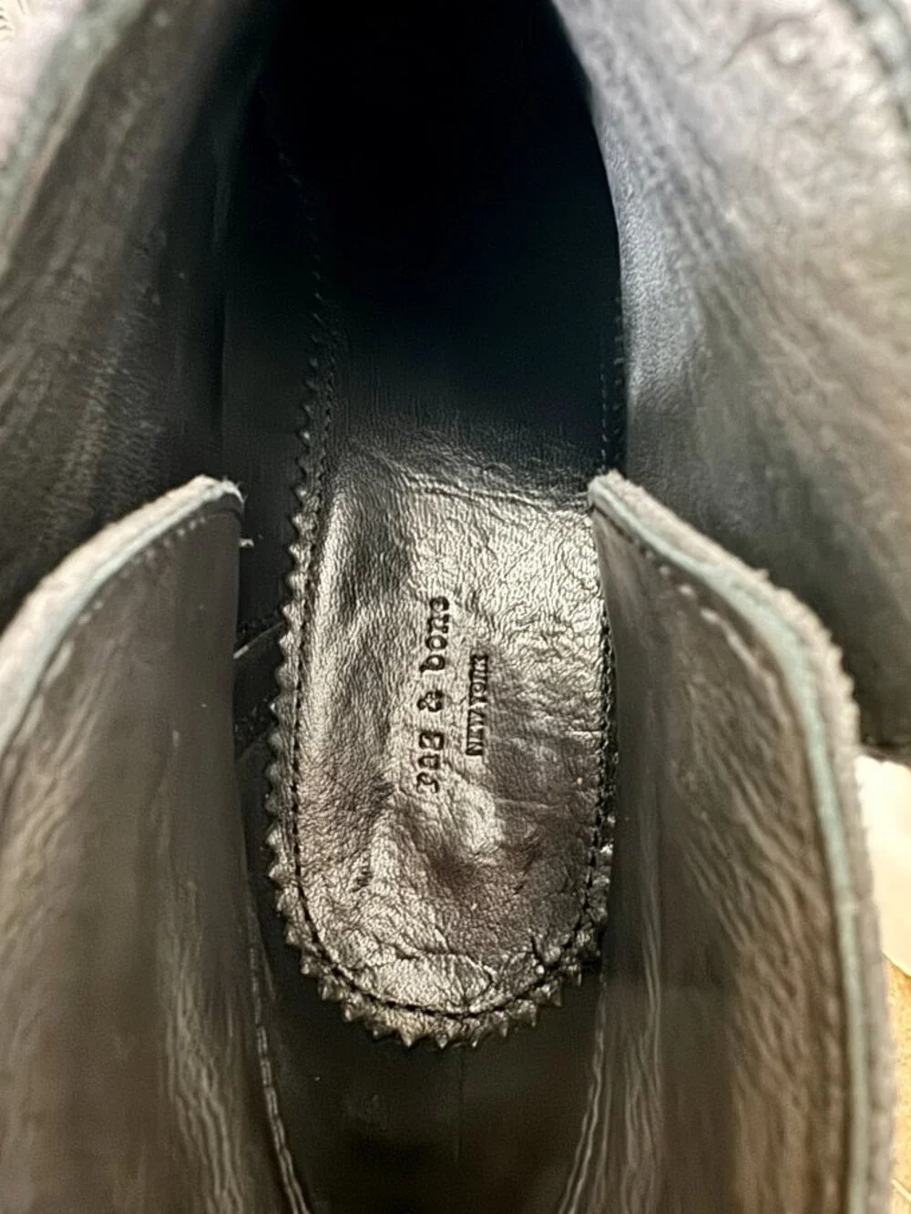 Rag & Bone NY Harrow Boot Asphalt Waxy Gray Leather Ankle Boots Size EU 39.5